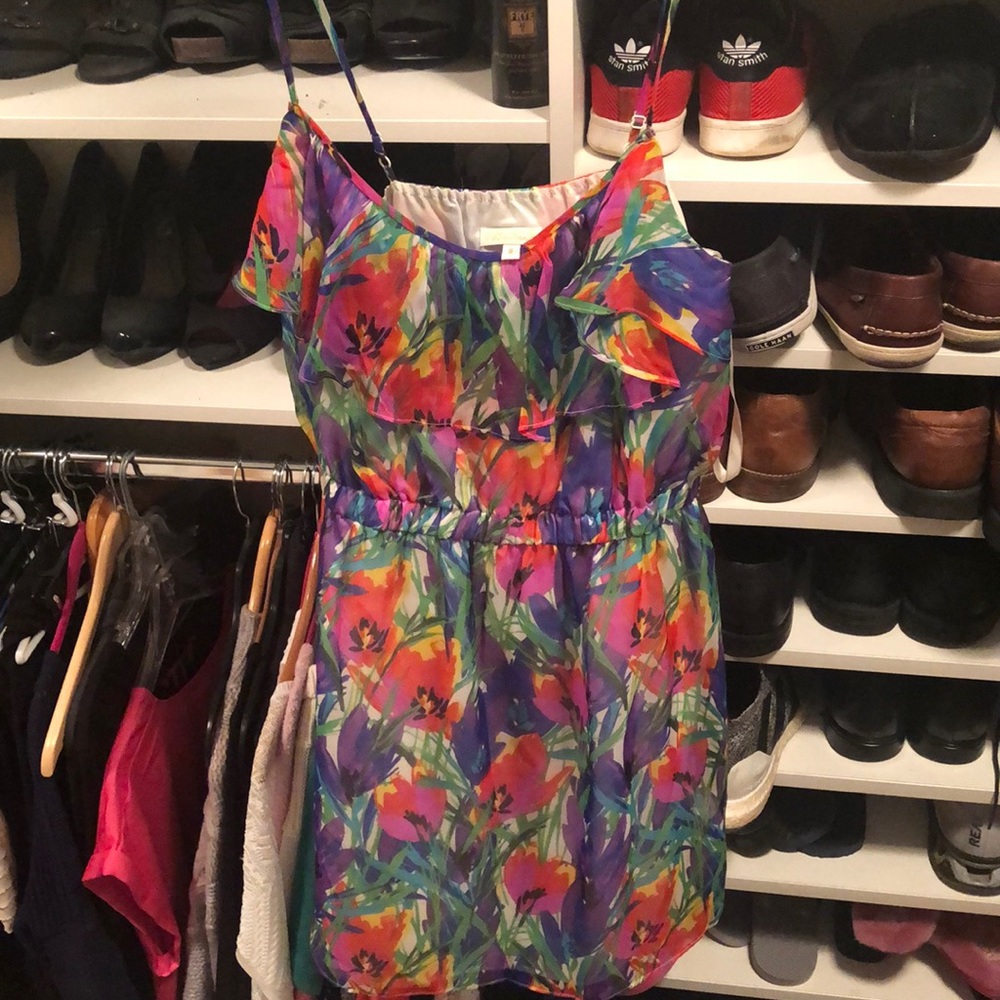 Shoshanna flower dress spaghetti strap size 8